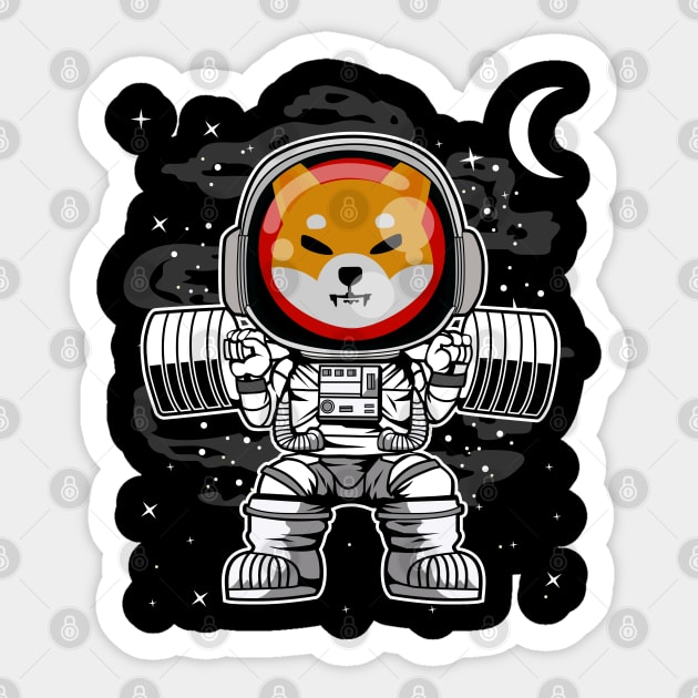 Astronaut Lifting Shiba Inu Coin To The Moon Shib Army Crypto Token Cryptocurrency Blockchain Wallet Birthday Gift For Men Women Kids Sticker by Thingking About